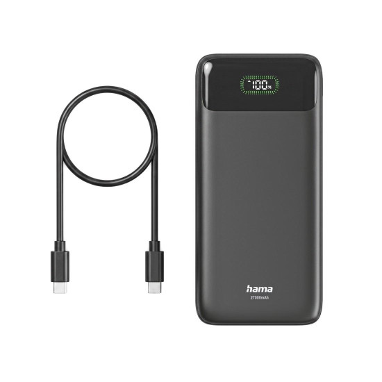 Външна батерия HAMA PD27-W65 201781, 27000 mAh, 2x USB-C, 1x USB-A, Fast Charging