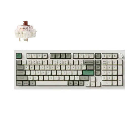 Безжична клавиатура Keychron Q5 Max QMK, Shell White, Gateron Jupiter Brown