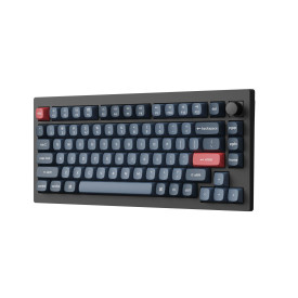 Безжична клавиатура Keychron V1 MAX QMK 75%, Carbon Black, Bluetooth, Gateron Jupiter Banana суичове, RGB