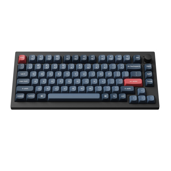 Безжична клавиатура Keychron V1 MAX QMK 75%, Carbon Black, Bluetooth, Gateron Jupiter Banana суичове, RGB