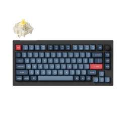 Безжична клавиатура Keychron V1 MAX QMK 75%, Carbon Black, Bluetooth, Gateron Jupiter Banana суичове, RGB