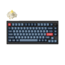 Безжична клавиатура Keychron V1 MAX QMK 75%, Carbon Black, Bluetooth, Gateron Jupiter Banana суичове, RGB