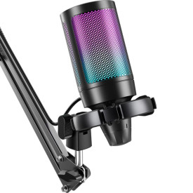 Микрофон FIFINE A6T, RGB, със стойка, Black