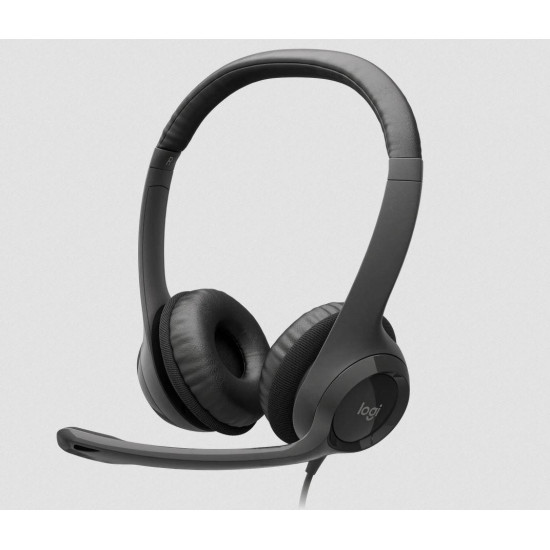 Слушалки Logitech H390, USB, Mic, Black