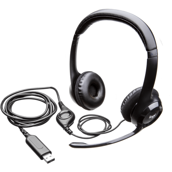Слушалки Logitech H390, USB, Mic, Black