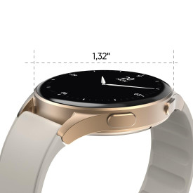 Смарт часовник HAMA 8900, GPS, AMOLED 1.32 инча, Alexa, Gold
