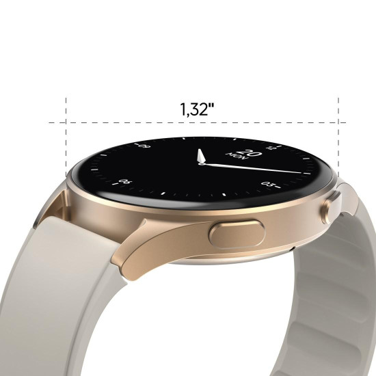 Смарт часовник HAMA 8900, GPS, AMOLED 1.32 инча, Alexa, Gold