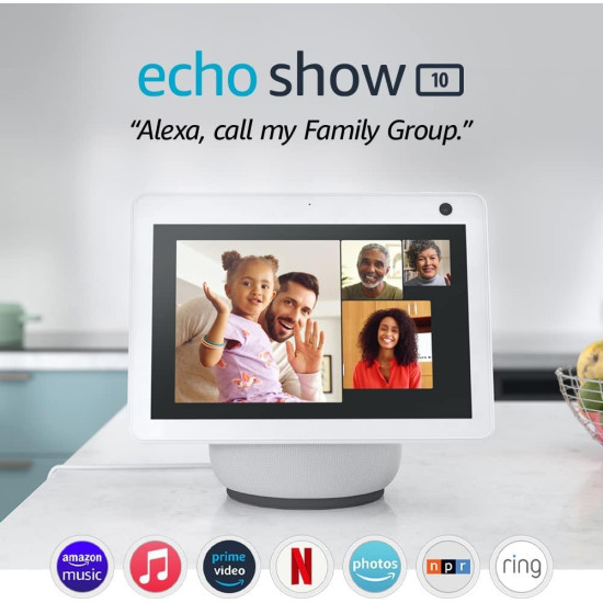 Смарт тонколона Amazon Echo Show 10 (Gen 3), Сензорен екран, Гласов асистент, Бяла