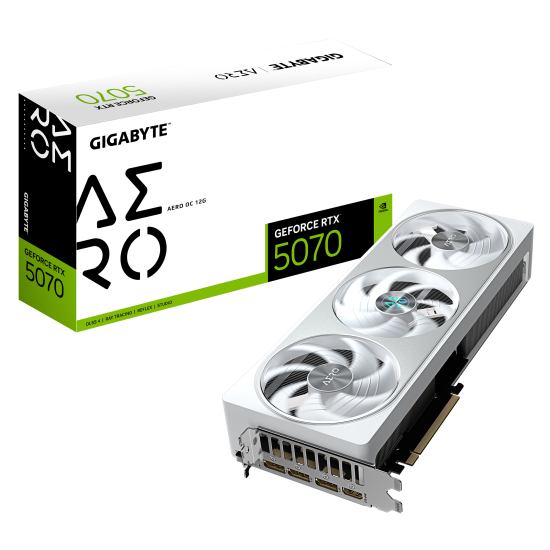 Видеокарта GIGABYTE AERO RTX 5070 OC 12GB GDDR7, 192-bit, PCie 5.0, 1xHDMI, 3xDP