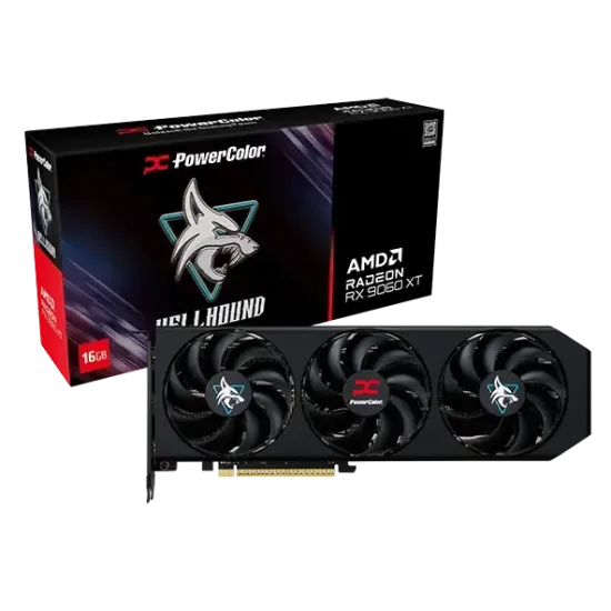 Видеокарта PowerColor RADEON RX 9060 XT Hellhound OC, 16GB, GDDR6, 128-bit, PCIe 5.0, HDMI/DP