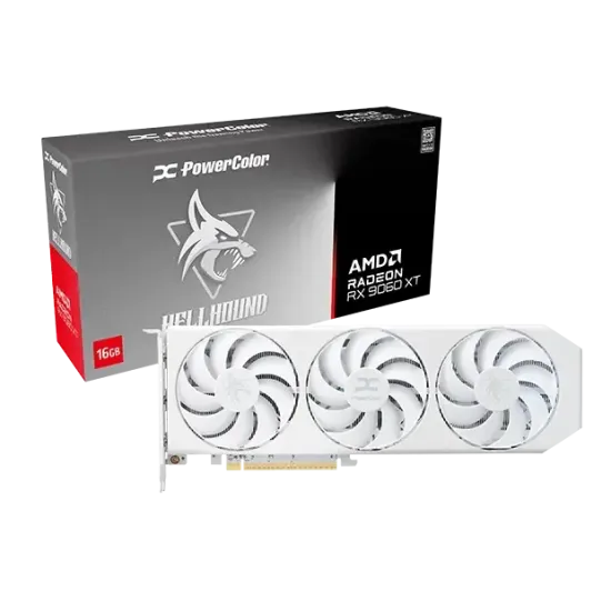 Видеокарта Powercolor AMD Radeon Hellhound RX 9060XT Spectral White 16GB GDDR6