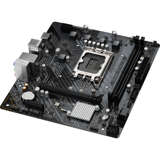 Дънна платка ASRock H610M-H2/M.2, LGA1700, mATX, 2x DDR5, PCIe 4.0