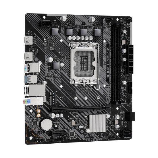 Дънна платка ASRock H610M-H2/M.2, LGA1700, mATX, 2x DDR5, PCIe 4.0