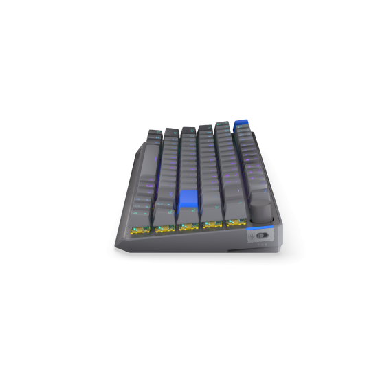 Безжична клавиатура Endorfy Thock Wireless V2 75, PBT, Endorfy Yellow switch, US Layout, RGB, Gray