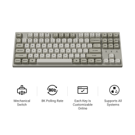 Клавиатура Keychron C1 Pro 8K QMK, RGB, Super Brown Switch, White