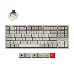 Клавиатура Keychron C1 Pro 8K QMK, RGB, Super Brown Switch, White