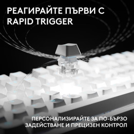 Клавиатура Logitech G Pro X2 Rapid TKL, Magnetic Analog Linear Switch, RGB, White (920-014097)