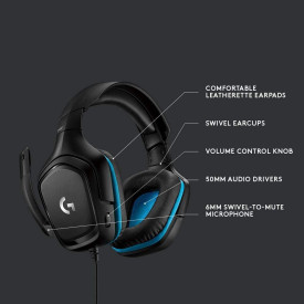Слушалки Logitech G432, USB, Black
