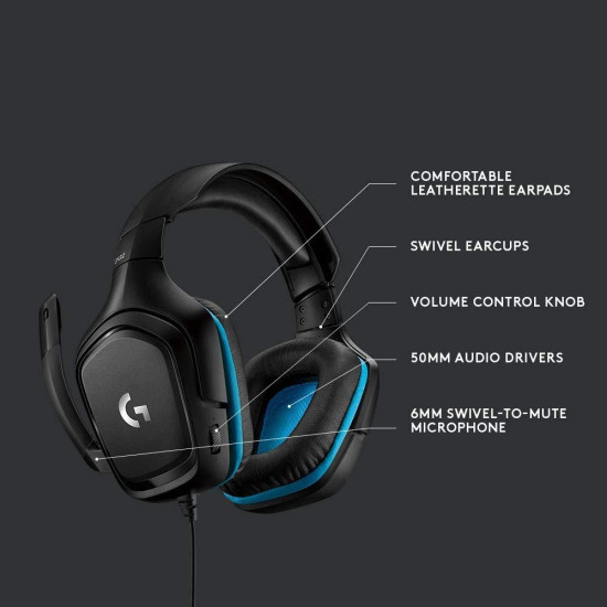 Слушалки Logitech G432, USB, Black
