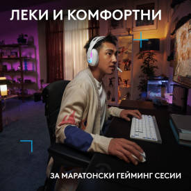 Слушалки Logitech G522 Lightspeed Wireless RGB, USB, White