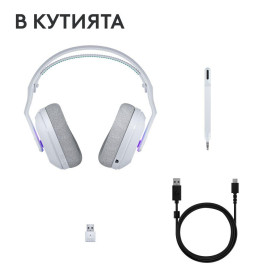 Слушалки Logitech G522 Lightspeed Wireless RGB, USB, White