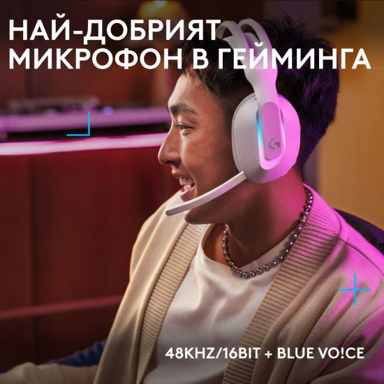 Слушалки Logitech G522 Lightspeed Wireless RGB, USB, White