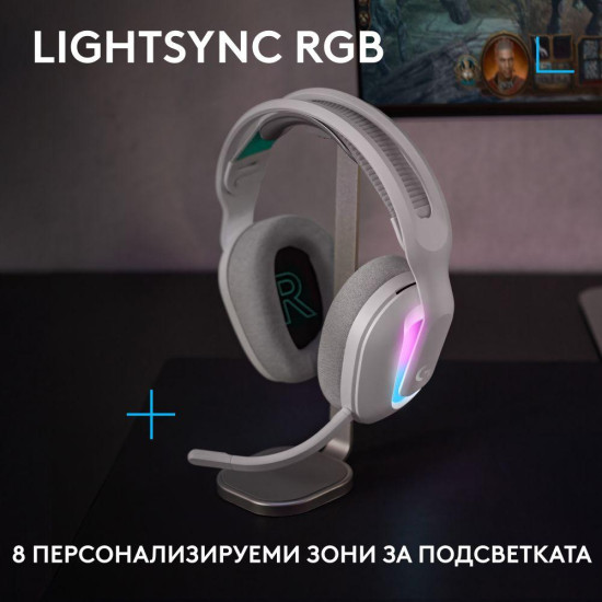 Слушалки Logitech G522 Lightspeed Wireless RGB, USB, White