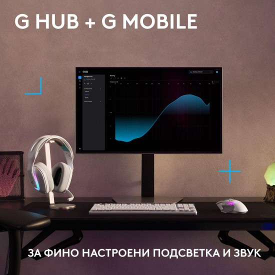 Слушалки Logitech G522 Lightspeed Wireless RGB, USB, White