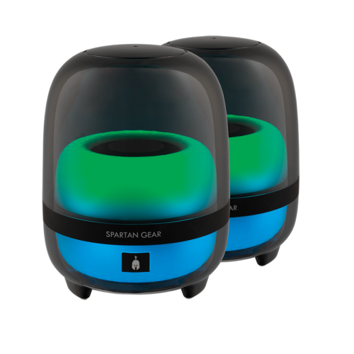 Тонколони Spartan Gear Alcman Large 2.0, 10W, Bluetooth, 3.5mm, RGB, Black