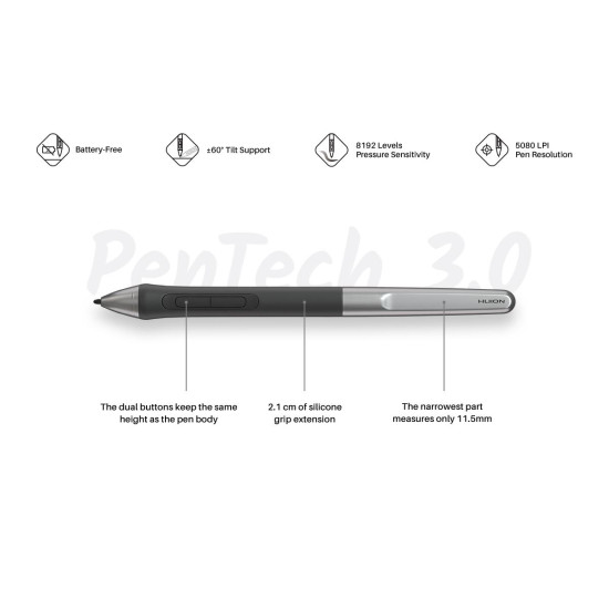 Графичен таблет HUION Inspiroy 2 M, 5080 LPI, Green
