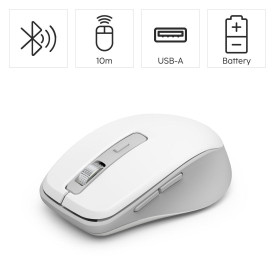 Безжична мишка HAMA WM-450, 2.4 GHz/Bluetooth, 7 бутона, White