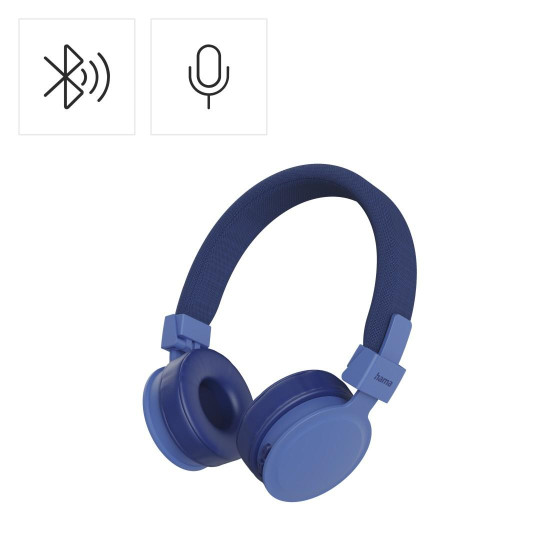 Безжични слушалки HAMA Freedom Lit III, Bluetooth, On-Ear, с микрофон, Blue (HAMA-221767)
