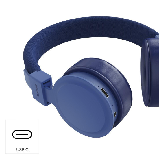 Безжични слушалки HAMA Freedom Lit III, Bluetooth, On-Ear, с микрофон, Blue (HAMA-221767)