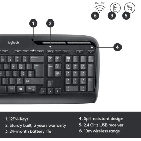 Комплект клавиатура и мишка Logitech MK330, Black (920-003989)