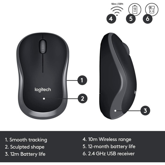 Комплект клавиатура и мишка Logitech MK330, Black (920-003989)