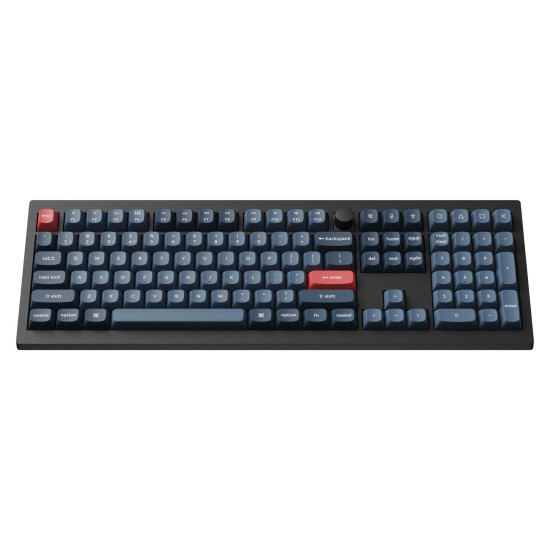 Безжична клавиатура Keychron V6 MAX QMK, Carbon Black, Bluetooth, RGB, Gateron Jupiter Red суичове
