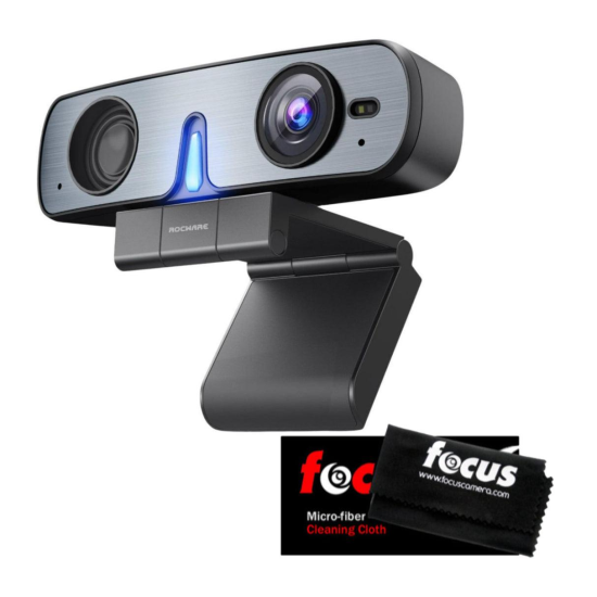 Уеб камера ROCWARE RC08P, QHD 2K, USB-A, USB-C, Mic