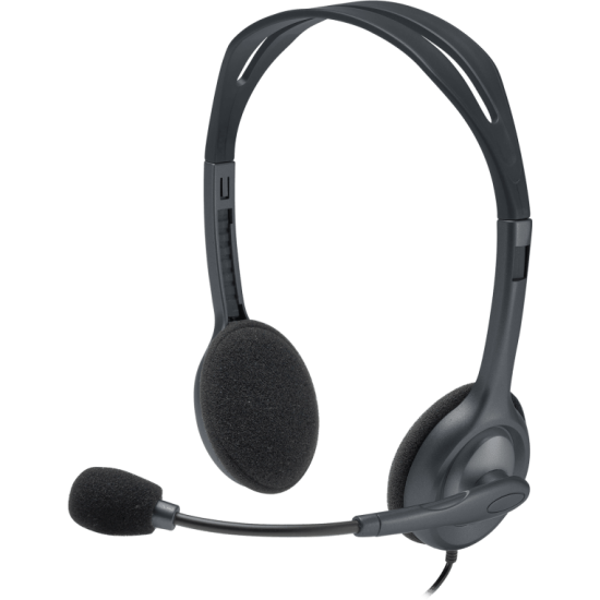 Слушалки Logitech H111, Mic, Gray/Black