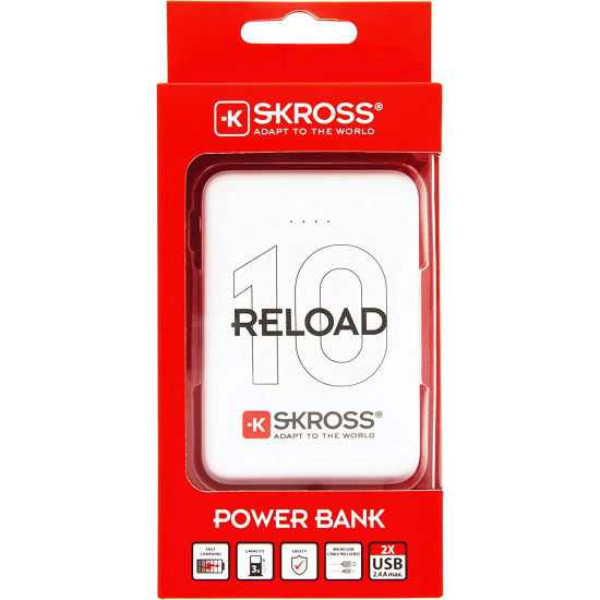 Външна батерия SKROSS Reload 10 Travel, 10000 mAh, White
