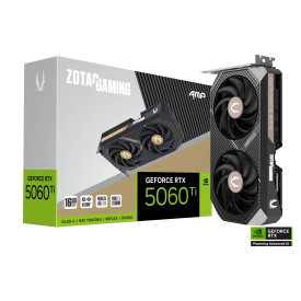 Видеокарта ZOTAC GAMING RTX 5060 TI, 16GB, GDDR7, 128-bit, PCI Express 5.0, 650W, DLSS 4.0, 1 x HDMI 2.1, 3 x DisplayPort 2.1