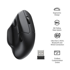 Безжична мишка Keychron M7, 8000 Hz, Black
