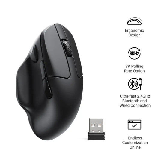 Безжична мишка Keychron M7, 8000 Hz, Black