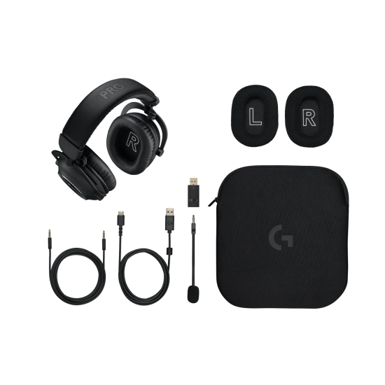 Безжични слушалки Logitech PRO X 2 LIGHTSPEED, USB, Black