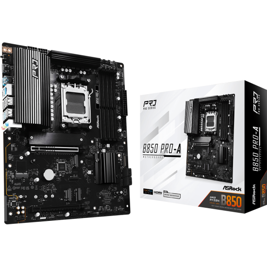 Дънна платка ASRock B850 PRO-A, ATX, AM5, DDR5, PCIe 5.0, USB Type-C