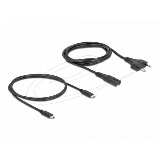 Зарядно Delock 41443, USB GaN Charger 2 x USB Type-C PD 3.0, 65W