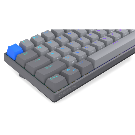 Безжична клавиатура Endorfy Thock Wireless V2 Compact, PBT, Endorfy Yellow, US Layout, RGB, Gray