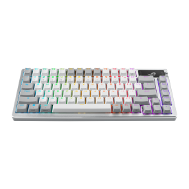 Безжична клавиатура ASUS ROG Azoth, 75%, ROG NX Snow Switch, RGB, Moonlight White (90MP031A-BKUA11)