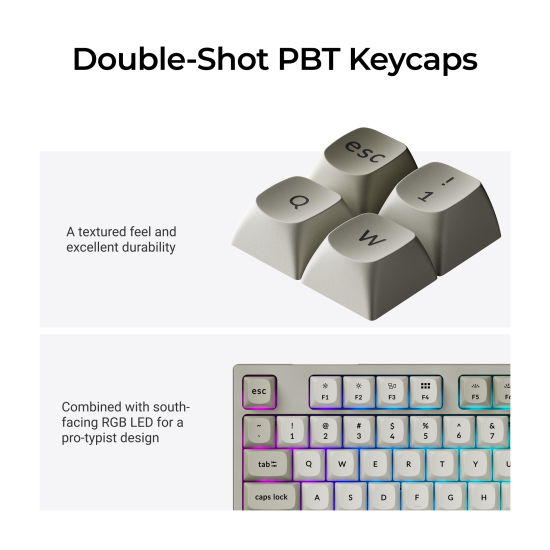 Клавиатура Keychron C2 Pro 8K QMK, Super Brown Switch, RGB, White