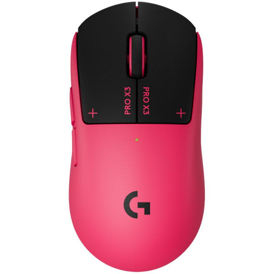 Безжична мишка Logitech G Pro X3 Superstrike, 48000 DPI, 8000Hz, Magenta Eclipse (910-007827)