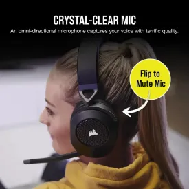 Безжични слушалки Corsair HS65 WIRELESS Gaming Headset, Carbon Black